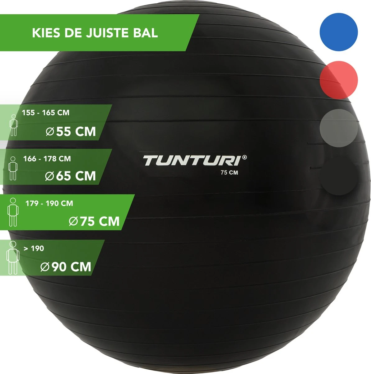 Tunturi Fitness Bal - Yoga Bal Inclusief Pomp - Pilates Bal - Zwangerschaps Bal - 75 Cm - Kleur: Zwart - Incl. Gratis Fitness App 2 Tunturi Fitness Bal - Yoga Bal Inclusief Pomp - Pilates Bal - Zwangerschaps Bal - 75 Cm - Kleur: Zwart - Incl. Gratis Fitness App - Afbeelding 2