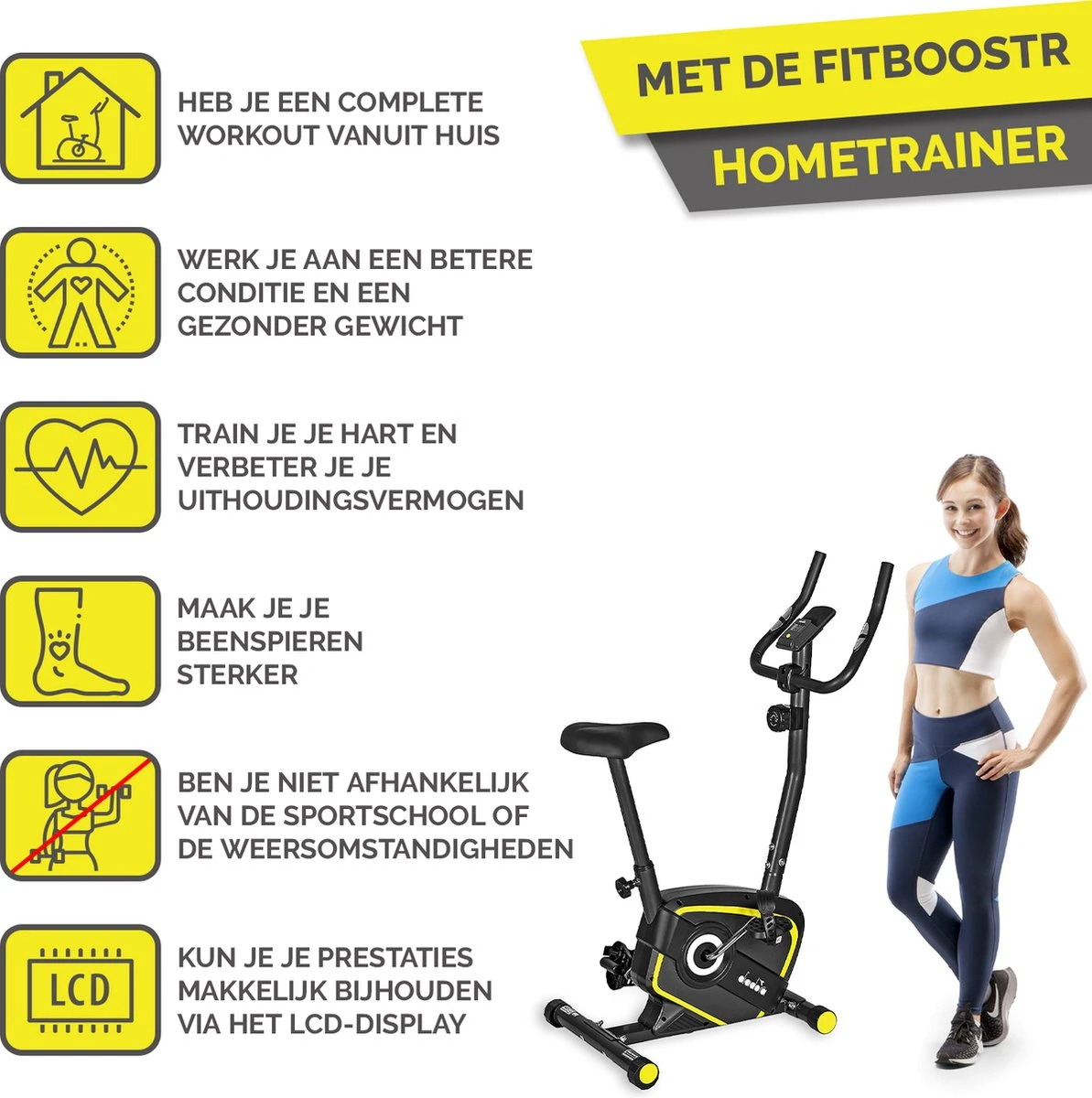Hometrainer Fitness Fiets Met Verstelbaar Zadel En Hartslagsensor 6 Hometrainer Fitness Fiets Met Verstelbaar Zadel En Hartslagsensor - Afbeelding 6