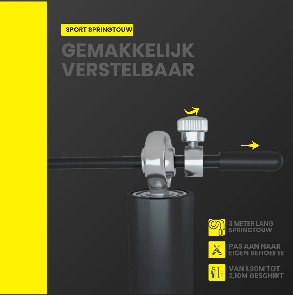 Merkloos Breaking Limits Verstelbaar Springtouw Voor Volwassenen – Speedrope & Jump Rope – Jumping & Skipping Rope – Fitness & Crossfit – Springtouw Kinderen - Anti-Slip Handvat + Slijtbestendig Staaldraad 6 Merkloos Breaking Limits Verstelbaar Springtouw Voor Volwassenen – Speedrope & Jump Rope – Jumping & Skipping Rope – Fitness & Crossfit – Springtouw Kinderen - Anti-Slip Handvat + Slijtbestendig Staaldraad - Afbeelding 6