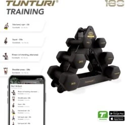 Tunturi Gewichten Centuri - Halterset - Dumbbell Set - Neopreen Dummbbells - 1 T/m 3kg - 3 Paar - Incl. Gratis Fitness App 14 Tunturi Gewichten Centuri - Halterset - Dumbbell Set - Neopreen Dummbbells - 1 T/m 3kg - 3 Paar - Incl. Gratis Fitness App -FitForce Outlet Winkel 1198x1200
