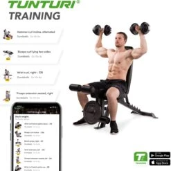 Tunturi UB60 Halterbank Verstelbaar - Fitnessbank Belastbaar Tot 200kg - Trainingsbank, Buikspierbank & Leg Extension In één -FitForce Outlet Winkel 1198x1200 5