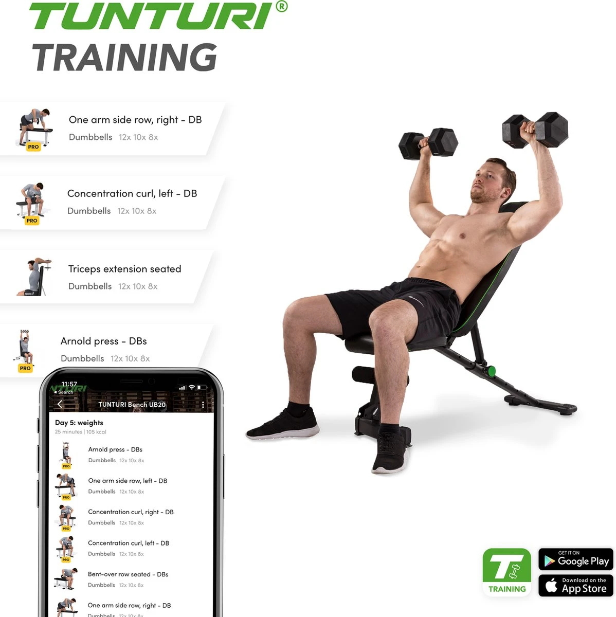 Tunturi UB20 Utility Fitnessbank - Halterbank - Trainingsbank - Buikspierbank - Verstelbaar - Incl. Gratis Tunturi Training App 2 Tunturi UB20 Utility Fitnessbank - Halterbank - Trainingsbank - Buikspierbank - Verstelbaar - Incl. Gratis Tunturi Training App - Afbeelding 2