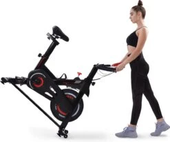Indoor Cycling Fiets Met Magnetische Weerstand - Stationaire Cardiogym Hometrainer - 6 Kg Vliegwiel En Verstelbaar Comfortabel Zitje - Zwart En Rood -FitForce Outlet Winkel 1200x1003 1