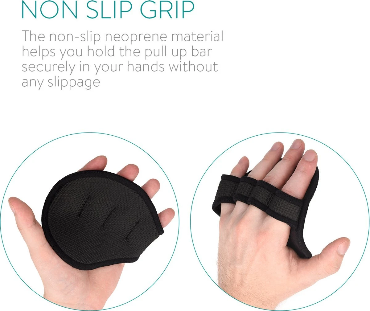 Navaris Universele Fitness Grip Pads - Handschoenen Geschikt Voor Powerlifting, Crossfit, Fitness En Bodybuilding - Geschikt Voor Alle Maten - Zwart 4 Navaris Universele Fitness Grip Pads - Handschoenen Geschikt Voor Powerlifting, Crossfit, Fitness En Bodybuilding - Geschikt Voor Alle Maten - Zwart - Afbeelding 4