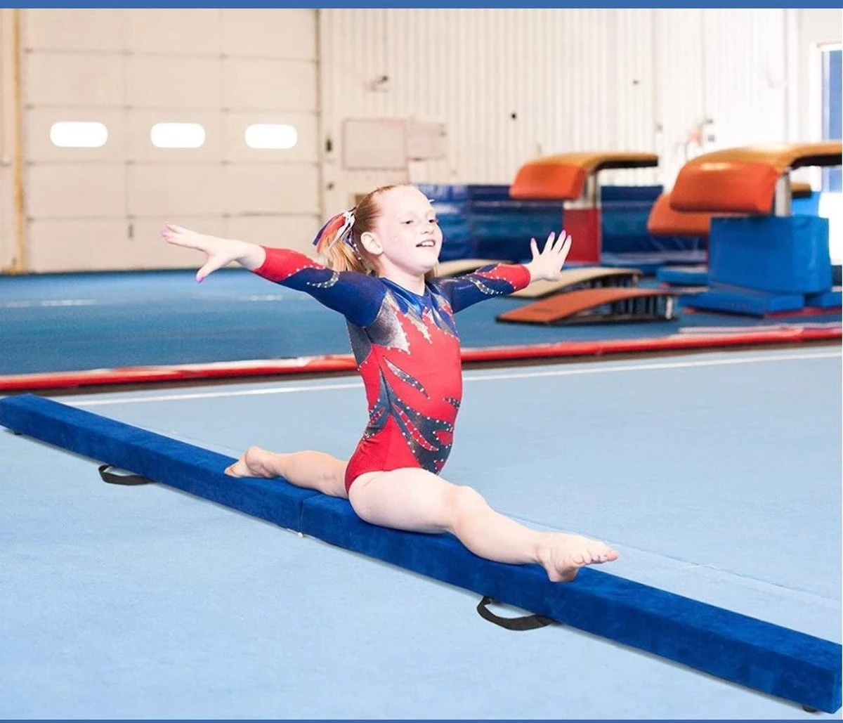 Opvouwbare Turnbalk - 2,2 M - Blauw - Evenwichtsbalk 3 Opvouwbare Turnbalk - 2,2 M - Blauw - Evenwichtsbalk - Afbeelding 3