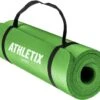 Athletix®‎ Premium NBR Fitnessmat - Yogamat - 183 X 61 X 1.5 Cm - Met Draagriem En Draagtas - Groen