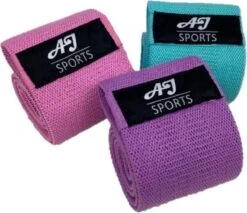 AJ-Sports Weerstandsbanden - Booty Band - Resistance Band - Fitness Elastiek - Paars/Roze/Cyaan - Set Van 3 Weerstandsbanden - Resistance Band - Fitness Band - Workout - Fitness - Inclusief Handleiding En Draagtas -FitForce Outlet Winkel 1200x1037