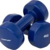 Tunturi Dumbell Set - 2 X 4,0 Kg - Vinyl - Blauw - Incl. Gratis Fitness App