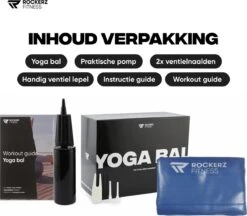 Rockerz Fitness® - Yoga Bal Inclusief Pomp - Pilates Bal - Fitness Bal - Zwangerschapsbal - Goede Houding Bij Het Thuiswerken - 55 Cm - Kleur: Blauw -FitForce Outlet Winkel 1200x1051 1