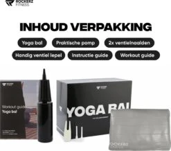 Rockerz Fitness® - Yoga Bal Inclusief Pomp - Pilates Bal - Fitness Bal - Zwangerschapsbal - Goede Houding Bij Het Thuiswerken - 75 Cm - Kleur: Grijs -FitForce Outlet Winkel 1200x1061 2