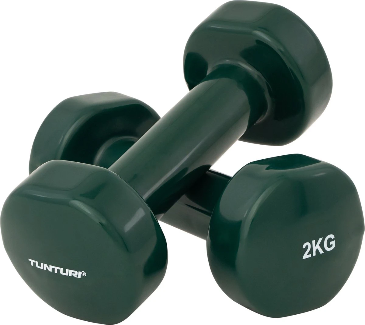 Tunturi Dumbbell Set - 2 X 2,0 Kg - Vinyl - Groen - Incl. Gratis Fitness App 1 Tunturi Dumbbell Set - 2 X 2,0 Kg - Vinyl - Groen - Incl. Gratis Fitness App