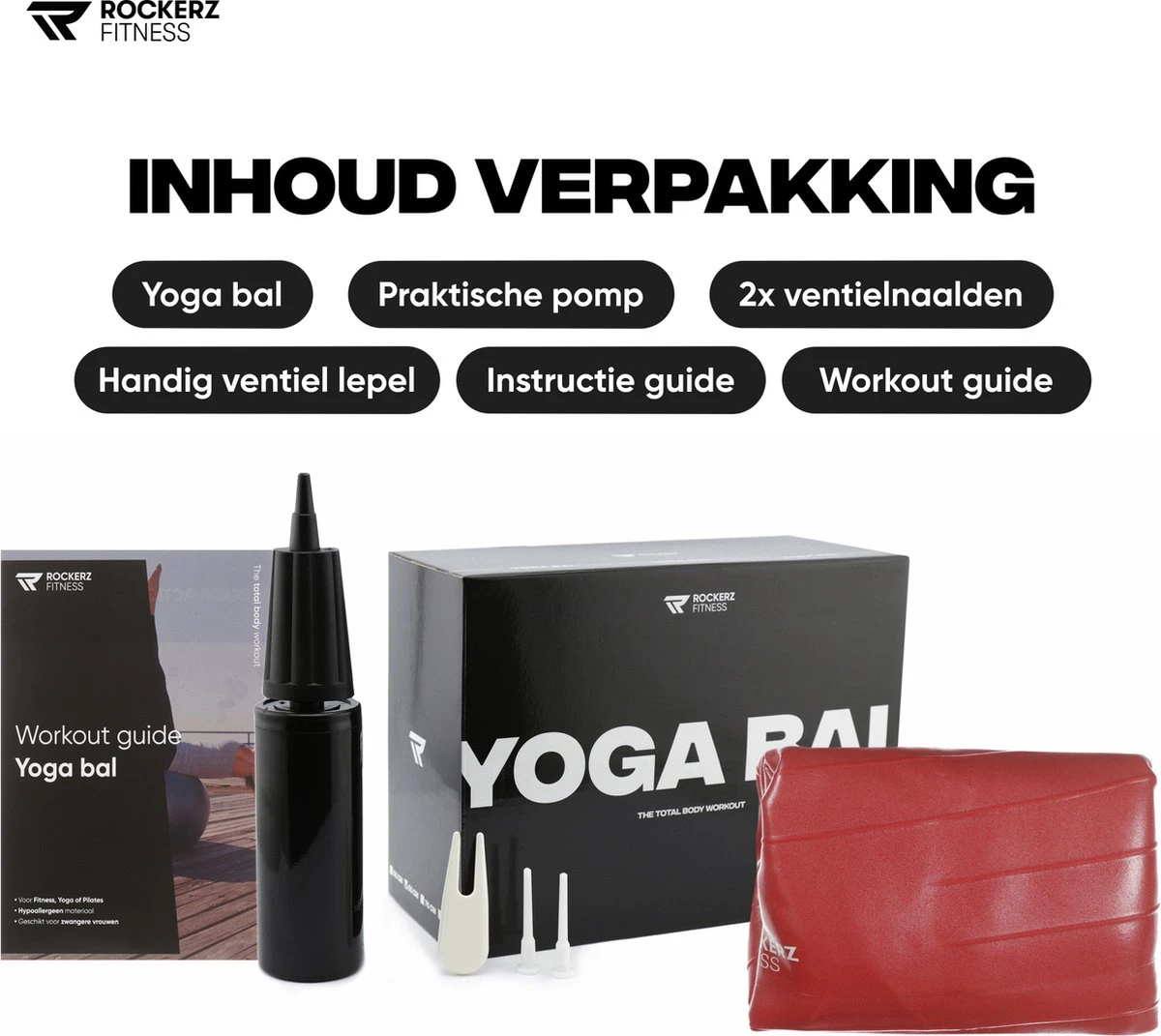 Rockerz Fitness® - Yoga Bal Inclusief Pomp - Pilates Bal - Fitness Bal - Zwangerschapsbal - Goede Houding Bij Het Thuiswerken - 65 Cm - Kleur: Rose Gold 10 Rockerz Fitness® - Yoga Bal Inclusief Pomp - Pilates Bal - Fitness Bal - Zwangerschapsbal - Goede Houding Bij Het Thuiswerken - 65 Cm - Kleur: Rose Gold - Afbeelding 10