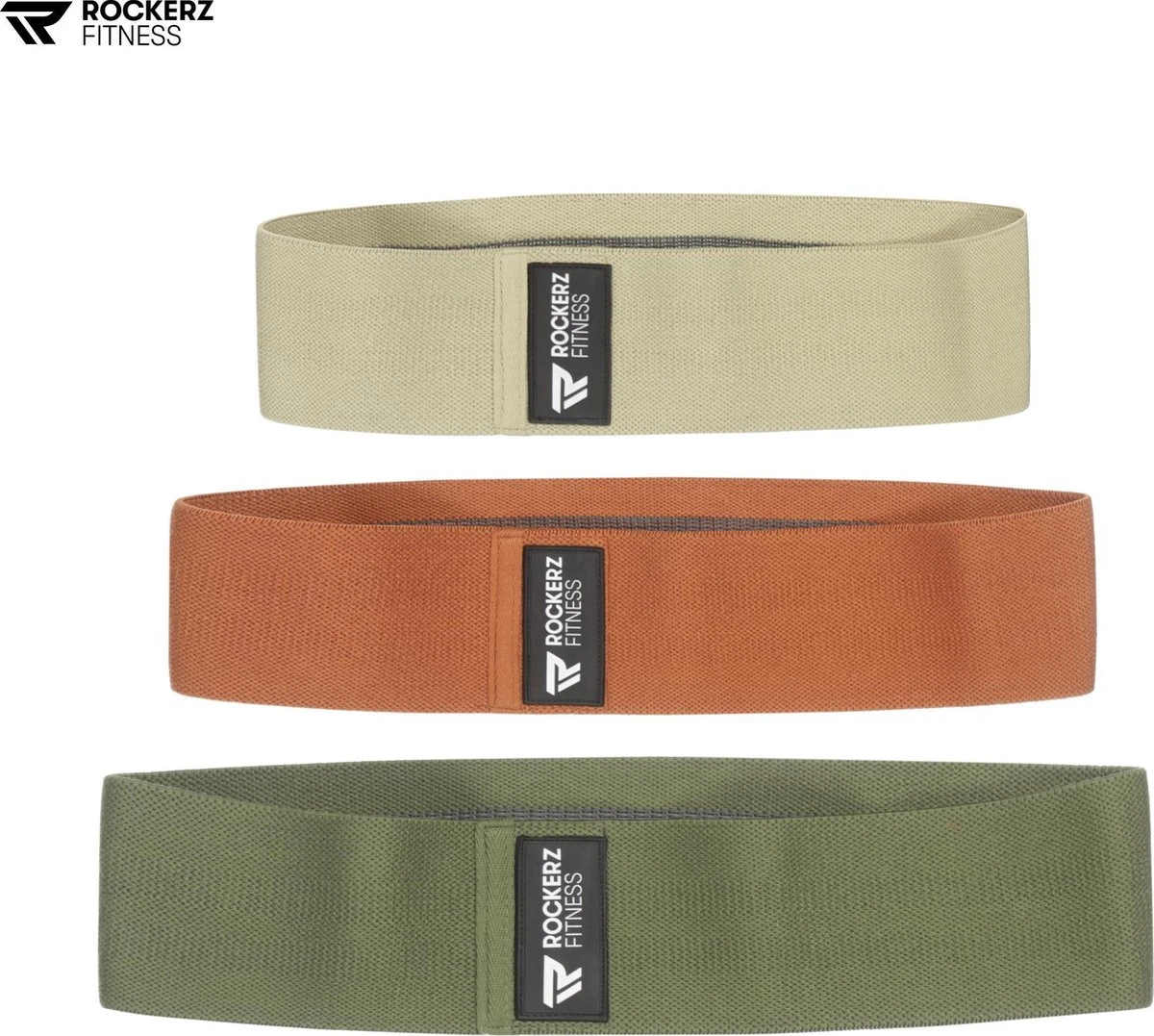 Weerstandsbanden - Booty Band - Resistance Band - Fitness Elastiek Army - 3 Stuks Met Opbergzakje Van Rockerz Fitness® 6 Weerstandsbanden - Booty Band - Resistance Band - Fitness Elastiek Army - 3 Stuks Met Opbergzakje Van Rockerz Fitness® - Afbeelding 6