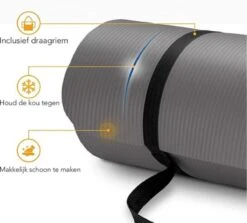 Merkloos Fitness Mat - Yoga Mat - Sport Mat - Antislip - Zwart - 178 X 60 X 1.0cm -FitForce Outlet Winkel 1200x1081 4