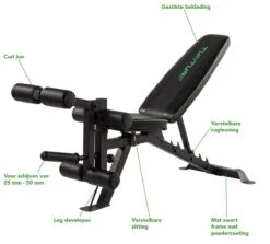Tunturi UB60 Halterbank Verstelbaar - Fitnessbank Belastbaar Tot 200kg - Trainingsbank, Buikspierbank & Leg Extension In één -FitForce Outlet Winkel 1200x1085 2