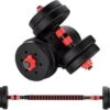 ForzaFit Halterset 15kg - Dumbbelset - Barbell Halterstang Met Gewichten - Fitness Stang - Zwart