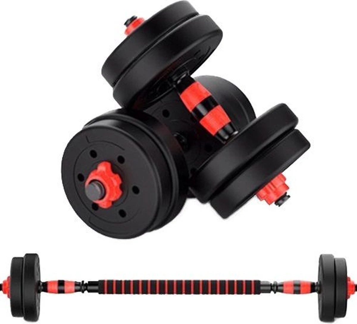 ForzaFit Halterset 15kg - Dumbbelset - Barbell Halterstang Met Gewichten - Fitness Stang - Zwart 1 ForzaFit Halterset 15kg - Dumbbelset - Barbell Halterstang Met Gewichten - Fitness Stang - Zwart
