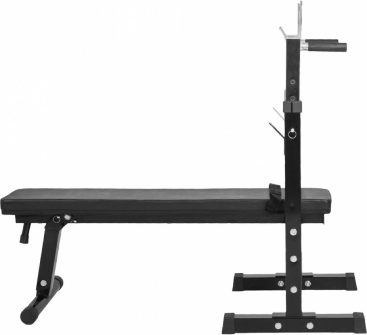 SOUTHWALL Halterbank - Fitnessbank - Verstelbare Haltersteunen - Belastbaar Tot 200kg - Zwart 1 SOUTHWALL Halterbank - Fitnessbank - Verstelbare Haltersteunen - Belastbaar Tot 200kg - Zwart