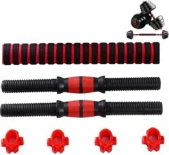 SOUTHWALL Dumbbells Set Verstelbaar Met Halterstang Tot 30kg – Verstelbare Halterset – Fitness Stang – Fitness Gewichten Set – Professionele 2-in-1 Dumbbellset – Gebruiksvriendelijk – Multifunctioneel – Dumbell Set 30 Kg – Rood/Zwart -FitForce Outlet Winkel 1200x1103