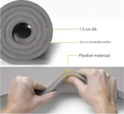 Merkloos Fitness Mat - Yoga Mat - Sport Mat - Antislip - Zwart - 178 X 60 X 1.0cm -FitForce Outlet Winkel 1200x1105 1