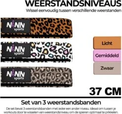 NINN Sports - Weerstandsbanden Set Van 3 Cheetah - Bootybands - Weerstandsband - Resistance Band - Fitnessband -FitForce Outlet Winkel 1200x1115 2