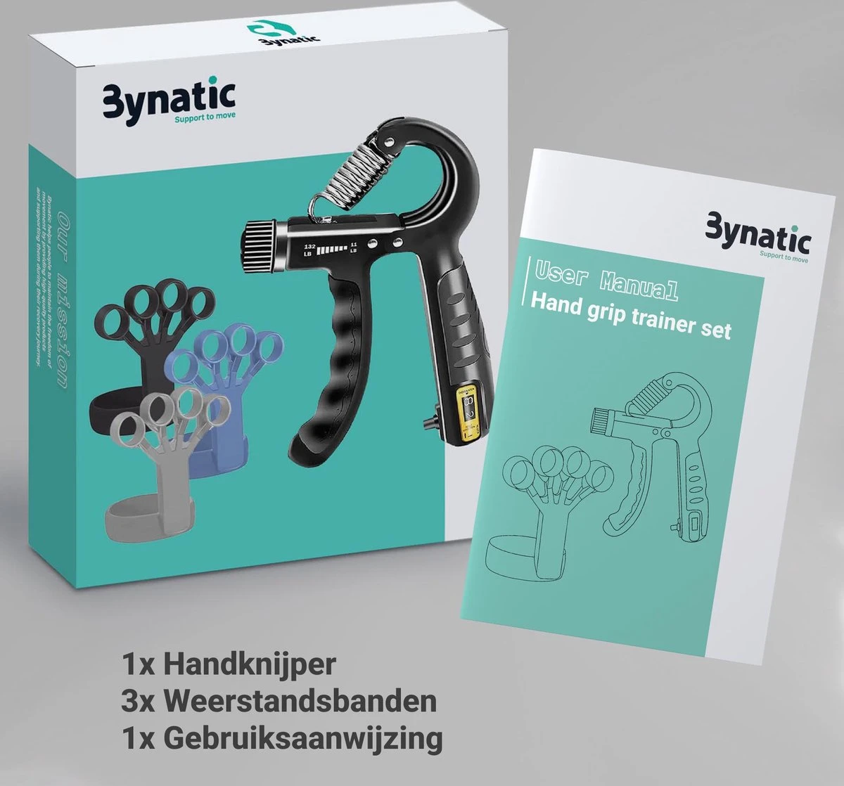 Bynatic Handtrainer Set - Grip Trainer Voor Fitness - Verstelbare Handknijper - Knijphalter Gripper - Onderarm Trainer Set - Handgripper Voor Pols & Vinger - Grip Strength Trainer Verstelbaar - Geschikt Voor Man & Vrouw 5 Bynatic Handtrainer Set - Grip Trainer Voor Fitness - Verstelbare Handknijper - Knijphalter Gripper - Onderarm Trainer Set - Handgripper Voor Pols & Vinger - Grip Strength Trainer Verstelbaar - Geschikt Voor Man & Vrouw - Afbeelding 5