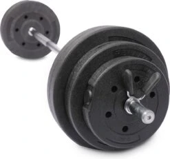 Rebblo Barbell Set 23 Kg - Stalen Halterset - Halterstang Met Halterschijven - 2 X 1,25 Kg - 2 X 2,5 Kg - 2 X 5 Kg Fitness Gewichten - Ø 5 X 120 Cm -FitForce Outlet Winkel 1200x1120