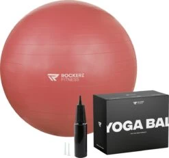 Rockerz Fitness® - Yoga Bal Inclusief Pomp - Pilates Bal - Fitness Bal - Zwangerschapsbal - Goede Houding Bij Het Thuiswerken - 65 Cm - Kleur: Rose Gold