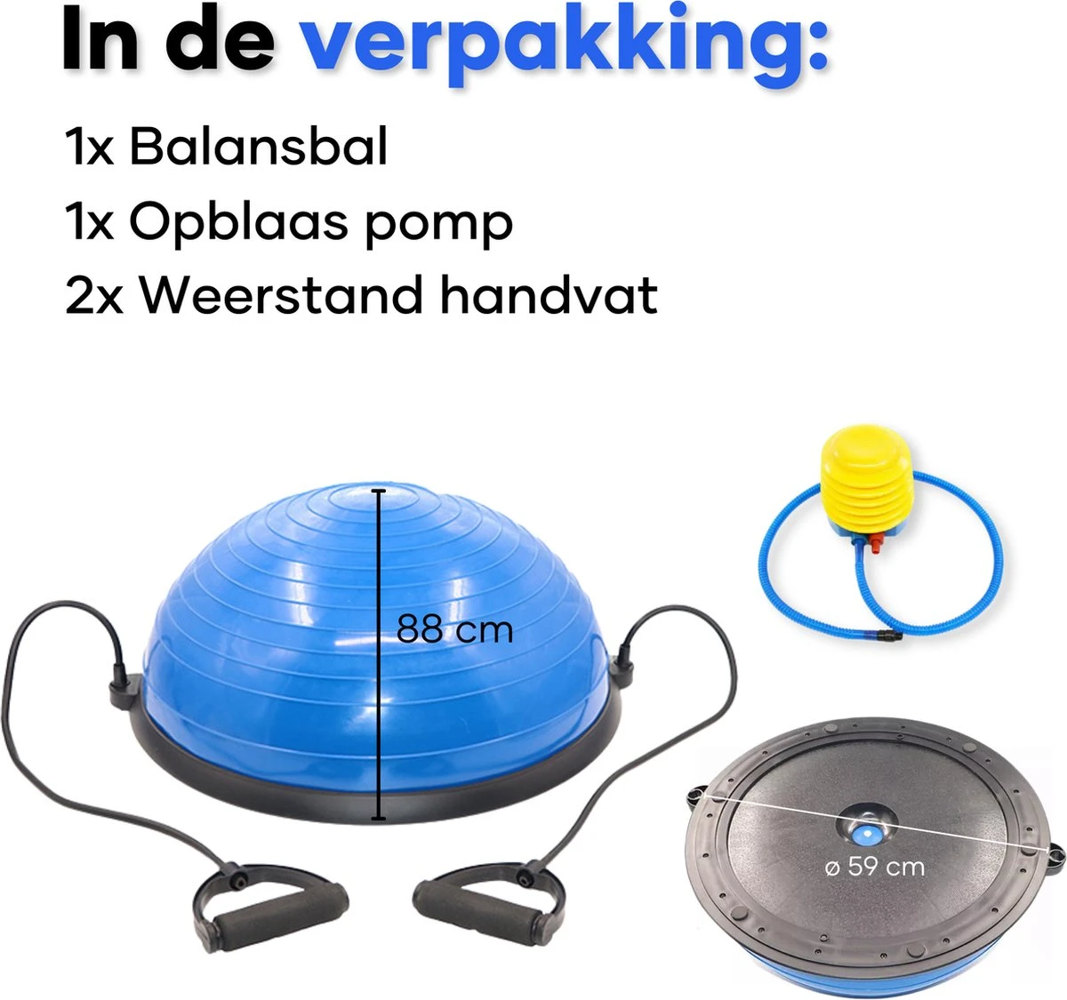 Luxari - Balanstrainer Pro - Balansbal - Inclusief Pomp En Weerstandsbanden - Ø 60 Cm - Balance Board - Yoga Balance Ball - Yoga Bal - Balans Bal - Balansbord 4 Luxari - Balanstrainer Pro - Balansbal - Inclusief Pomp En Weerstandsbanden - Ø 60 Cm - Balance Board - Yoga Balance Ball - Yoga Bal - Balans Bal - Balansbord - Afbeelding 4
