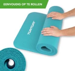 Tunturi Fitnessmat - Yogamat - Sportmat Gemaakt Van Zacht NBR Materiaal - 180 X 60 X 1,5cm - Turquoise- Incl. Gratis Fitness App -FitForce Outlet Winkel 1200x1131 2