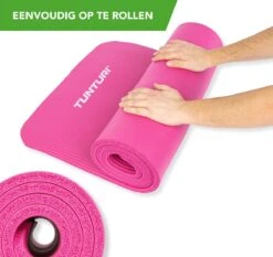 Tunturi Fitnessmat - Yogamat - Sportmat Gemaakt Van Zacht NBR Materiaal - 180 X 60 X 1,5cm - Roze - Incl. Gratis Fitness App -FitForce Outlet Winkel 1200x1131 5