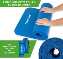 Tunturi Fitnessmat Met Draagtas - Yogamat - Sportmat Gemaakt Van Zacht NBR Materiaal - 180 X 60 X 1,5cm - Blauw - Incl. Gratis Fitness App -FitForce Outlet Winkel 1200x1131 6