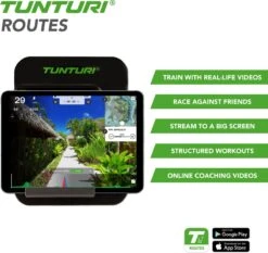 Tunturi Star Fit E100 HR I Plus Hometrainer - Ergometer - Fitnessfiets - Bluetooth - 21 Trainingsprogramma's - 16 Weerstandniveaus - Kleur: Zwart -FitForce Outlet Winkel 1200x1134 11