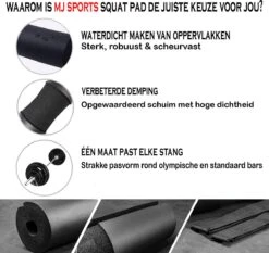 MJ Sports Premium Barbell Pad - Nekbeschermer - Barpad - Nekkussen - Squats - Hip Thrusts - Fitness - Zwart -FitForce Outlet Winkel 1200x1134