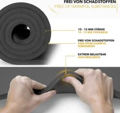 Tresko - Yogamat Zwart 1,5 Cm Dik - Fitness Mat - Sportmat - Pilates - Aerobics - Yoga Mat Met Draagriem -FitForce Outlet Winkel 1200x1134 7