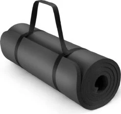 Yoga Mat Zwart 1 Cm Dik, Fitnessmat, Pilates, Aerobics