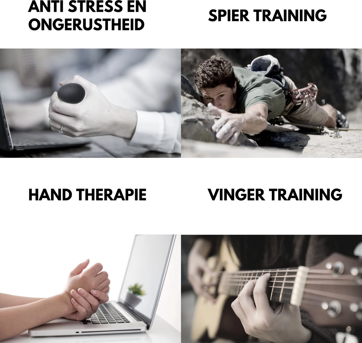 U-Fit One 3 Stuks Stressbal- Stressballen - Fidget - Handtrainer - Handknijper - Knijphalter 4 U-Fit One 3 Stuks Stressbal- Stressballen - Fidget - Handtrainer - Handknijper - Knijphalter - Afbeelding 4