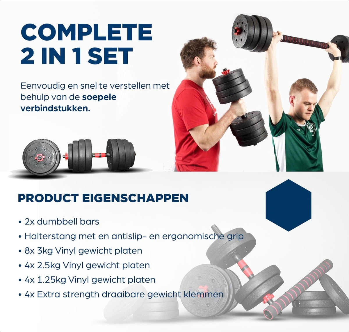 SOUTHWALL Dumbbells Set Verstelbaar Met Halterstang Tot 40kg – Verstelbare Halterset – Fitness Stang – Fitness Gewichten Set – Professionele 2-in-1 Dumbbellset – Home Gym – Krachttraining – Gebruiksvriendelijk – Multifunctioneel – Dumbell Set 40 Kg 6 SOUTHWALL Dumbbells Set Verstelbaar Met Halterstang Tot 40kg – Verstelbare Halterset – Fitness Stang – Fitness Gewichten Set – Professionele 2-in-1 Dumbbellset – Home Gym – Krachttraining – Gebruiksvriendelijk – Multifunctioneel – Dumbell Set 40 Kg - Afbeelding 6