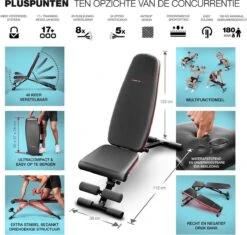 Sportstech BRT400 | Opklapbare Halterbank | Compleet Opgebouwd Geleverd | Buiktrainer | Veilig Vergrendelsysteem -FitForce Outlet Winkel 1200x1143