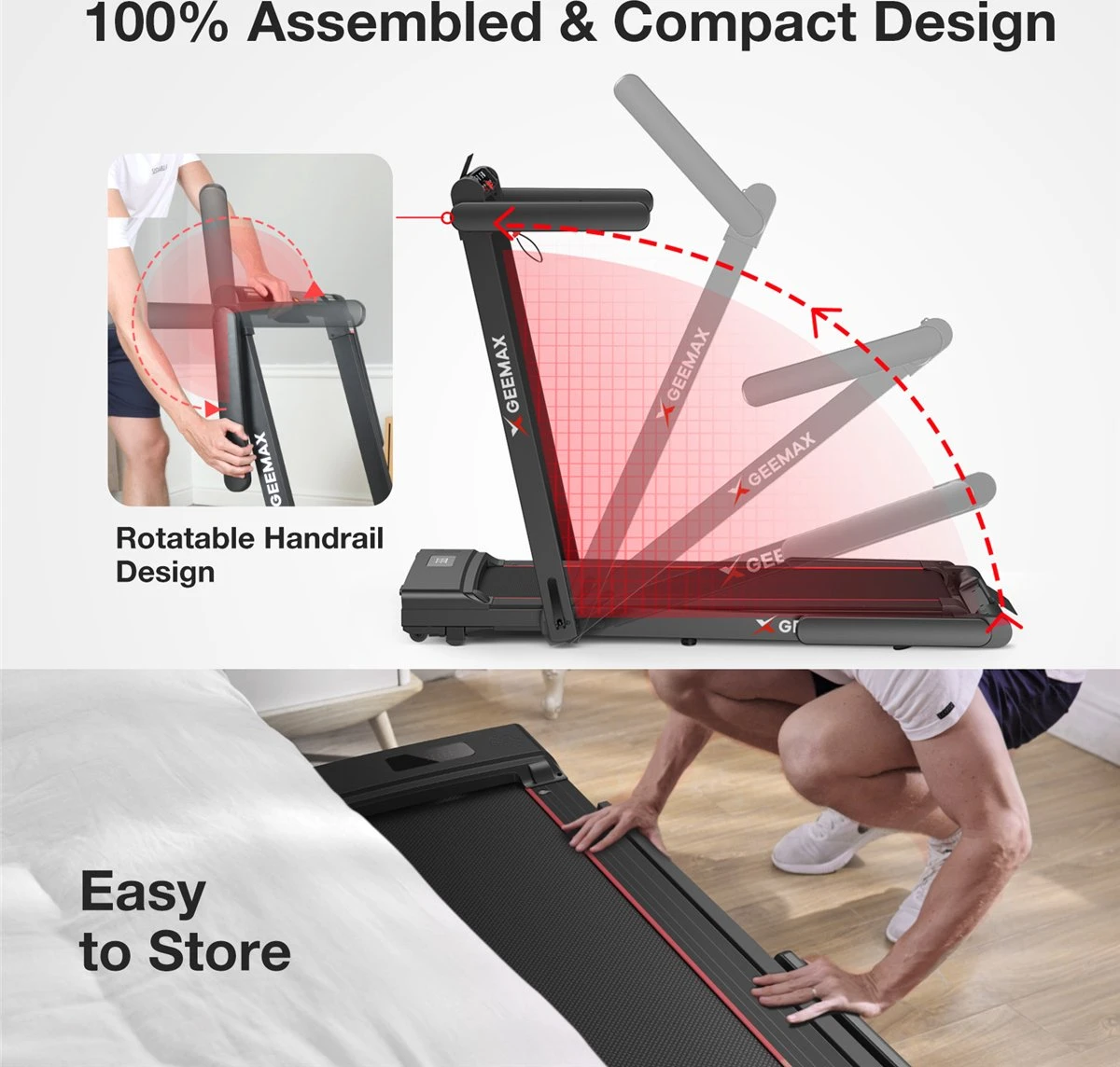 Merkloos Loopband - 2 In 1 Opvouwbare Draagbare Loopband - Elektrische Loopband - Met Monitor - Antislip - Verplaatsen En Op Te Bergen - Voor Thuis En Kantoor Gym 1-16 Km/u - 3.0HP - Zwart(excl.Smeerolie) 2 Merkloos Loopband - 2 In 1 Opvouwbare Draagbare Loopband - Elektrische Loopband - Met Monitor - Antislip - Verplaatsen En Op Te Bergen - Voor Thuis En Kantoor Gym 1-16 Km/u - 3.0HP - Zwart(excl.Smeerolie) - Afbeelding 2