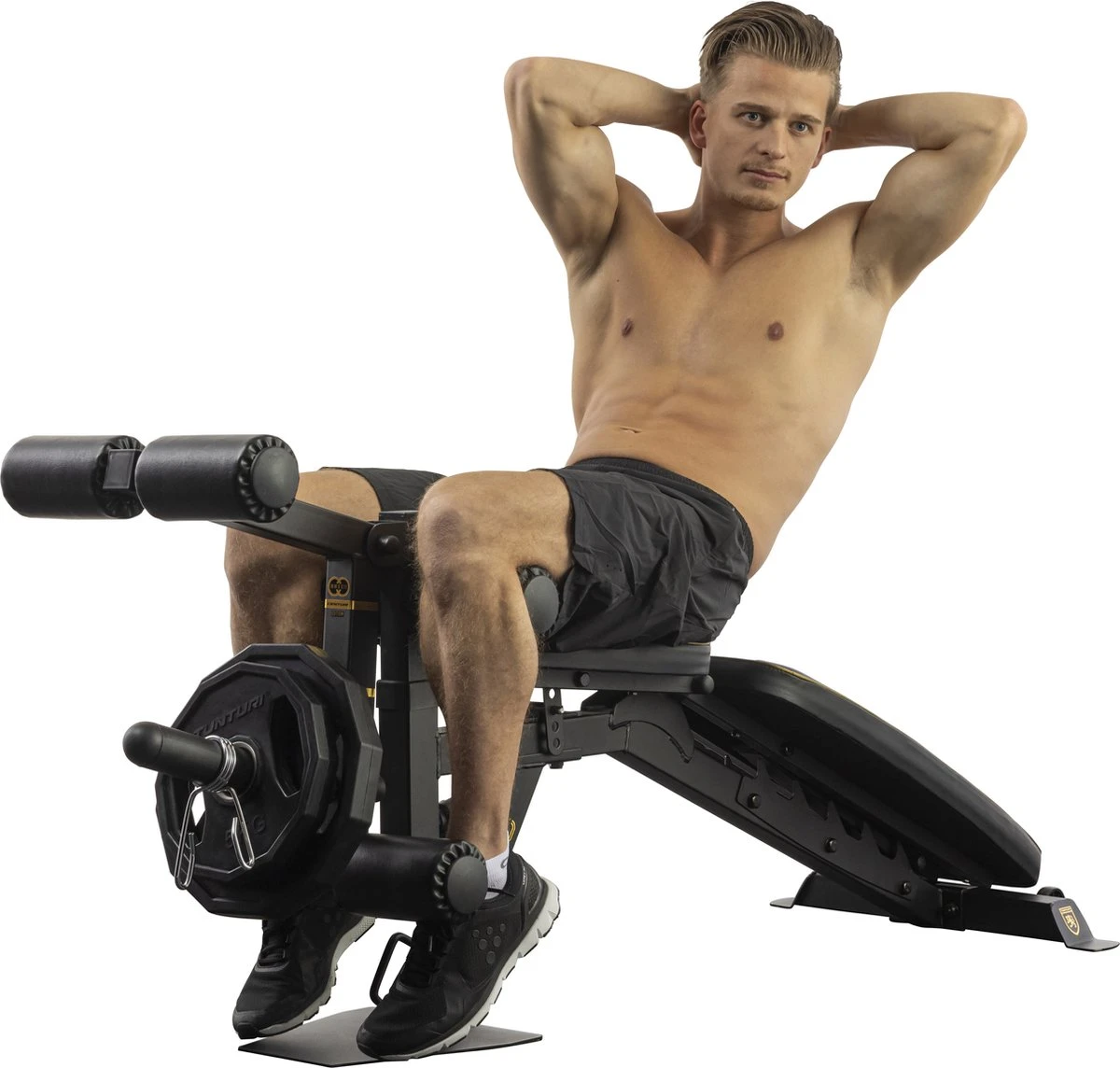 Tunturi Centuri UB100 Halterbank Verstelbaar - Fitnessbank Belastbaar Tot 200kg - Trainingsbank, Buikspierbank & Leg Extension In één 5 Tunturi Centuri UB100 Halterbank Verstelbaar - Fitnessbank Belastbaar Tot 200kg - Trainingsbank, Buikspierbank & Leg Extension In één - Afbeelding 5