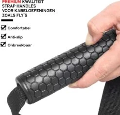 MJ Sports Premium Strap Handles Inclusief 2 Karabijnhaken - Handvatten Set - Voor Krachtstations En Weerstandsbanden - Cable Crossover - Fitness - Handgrepen Met D-ring - Zwart -FitForce Outlet Winkel 1200x1152 9