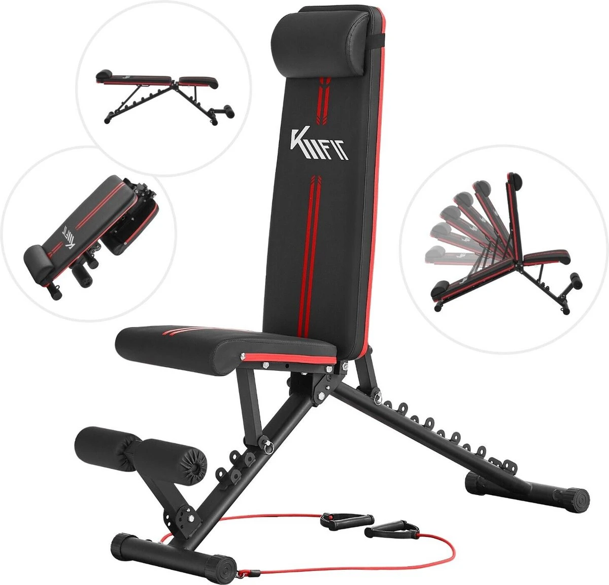 KM-Fit Multifunctionele Opvouwbare Gewichtsbank Full Body Workout Fitness Sport 1 KM-Fit Multifunctionele Opvouwbare Gewichtsbank Full Body Workout Fitness Sport