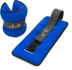 #DoYourFitness® - Neopreen Enkel- & Polsgewichten »Mevia« - 0,5 Kg Tot 3 Kg - Robuuste Klittenbandsluiting - Ankle / Wrist Weights - 3kg / Blauw & Zwart