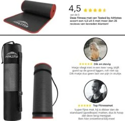 Tested By Athletes Pro II Fitnessmat + E-Book Met Oefeningen - 183 X 61 X 1cm NBR Foam - Oefenmat Met Draagtas- En Riem - Voor Fitnessoefeningen En Yoga Oefeningen -FitForce Outlet Winkel 1200x1159 8