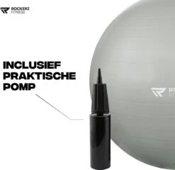 Rockerz Fitness® - Yoga Bal Inclusief Pomp - Pilates Bal - Fitness Bal - Zwangerschapsbal - Goede Houding Bij Het Thuiswerken - 75 Cm - Kleur: Grijs -FitForce Outlet Winkel 1200x1164 11