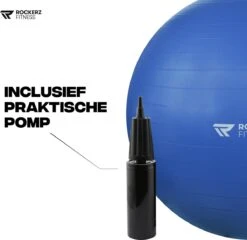 Rockerz Fitness® - Yoga Bal Inclusief Pomp - Pilates Bal - Fitness Bal - Zwangerschapsbal - Goede Houding Bij Het Thuiswerken - 55 Cm - Kleur: Blauw -FitForce Outlet Winkel 1200x1164 7
