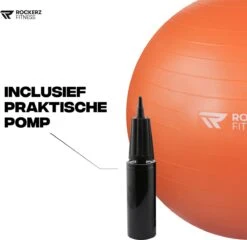 Rockerz Fitness® - Yoga Bal Inclusief Pomp - Pilates Bal - Fitness Bal - Zwangerschapsbal - Goede Houding Bij Het Thuiswerken - 75 Cm - Kleur: Oranje -FitForce Outlet Winkel 1200x1164 8