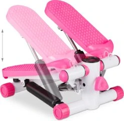 Relaxdays Swing Stepper - 2 Weerstandsbanden - Fitness Stepper - Display - Diverse Kleuren - Roze -FitForce Outlet Winkel 1200x1165 12