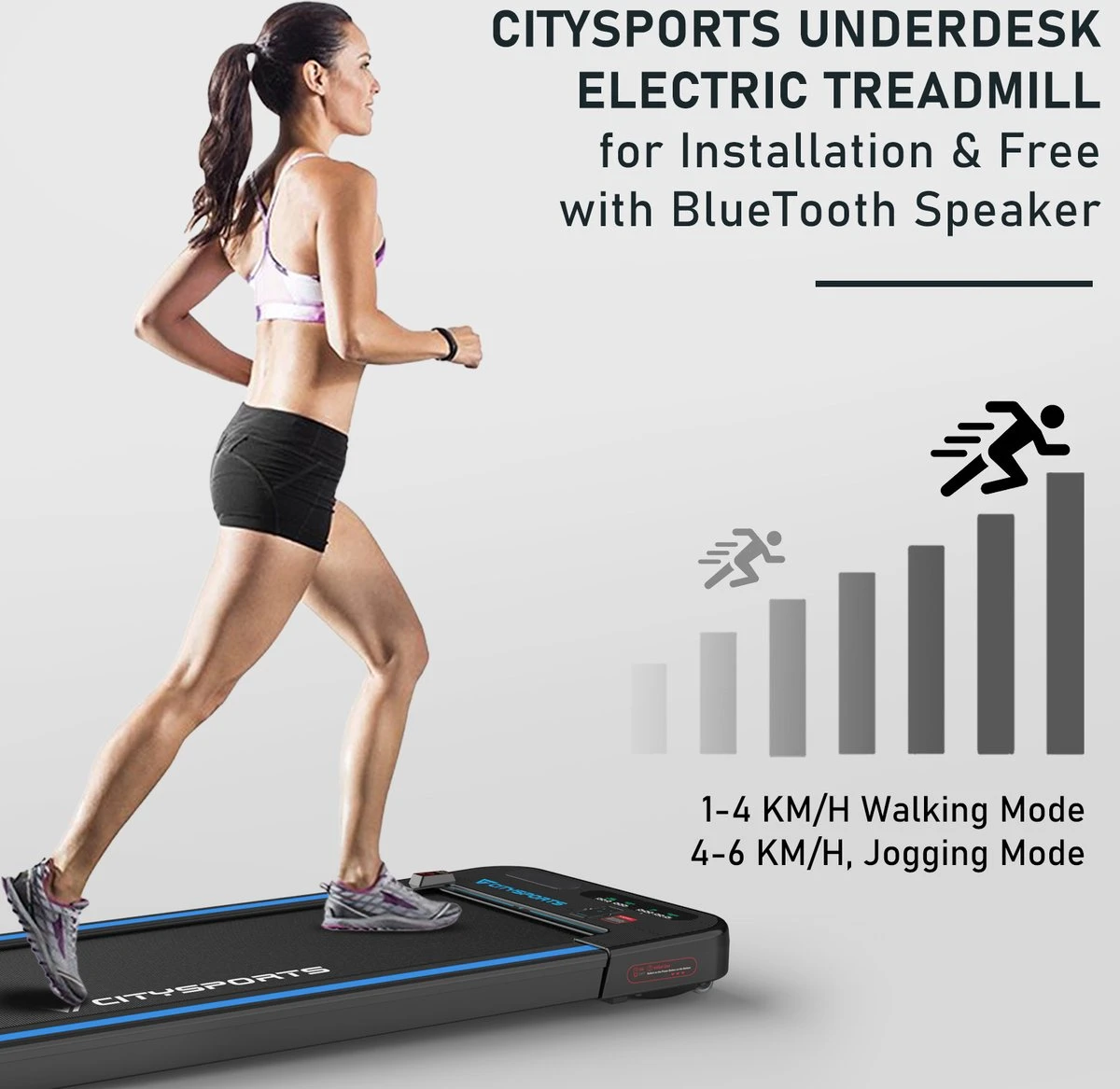 Citysports Loopband WP2 | 440W Motor | LCD-scherm | Bluetooth | Meerdere Snelheidsstanden 6 Citysports Loopband WP2 | 440W Motor | LCD-scherm | Bluetooth | Meerdere Snelheidsstanden - Afbeelding 6